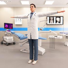 Male Doctor T-Pose 3D model